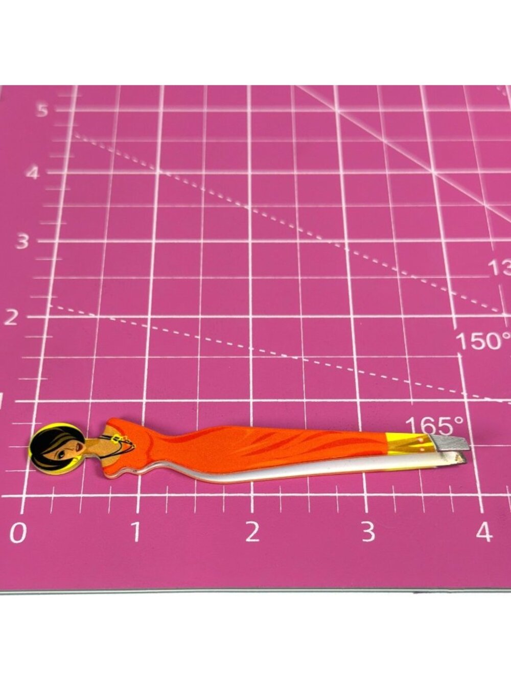 Limited Edition Beauty Secrets Lady Tweezers Slant Tip Orange Dress Discontinued - Picture 4 of 8